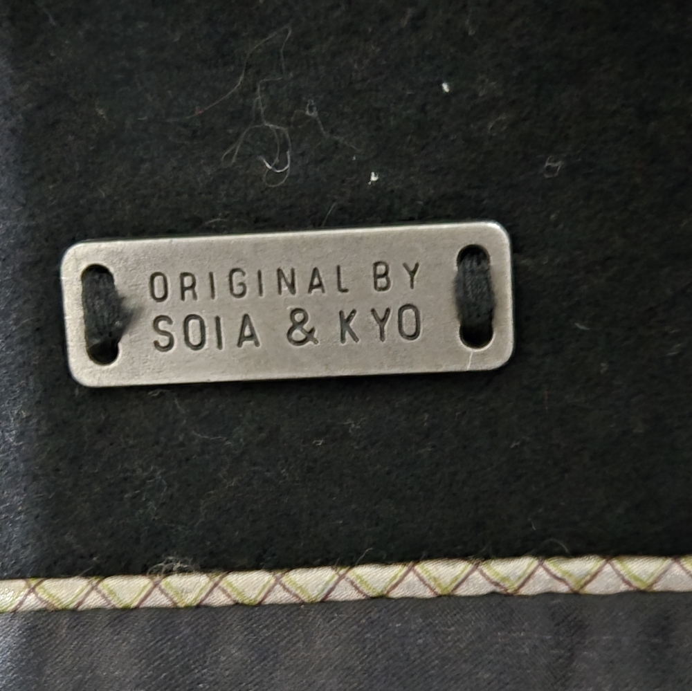 SOIA & KYO Black/ Grey Wool Coat With Oversized Collar And Inner Zip. Size XXS - Picture 14 of 16